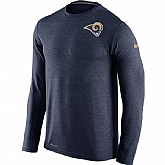 Men's Los Angeles Rams Nike Navy Dri FIT Touch Long Sleeve Performance T-Shirt,baseball caps,new era cap wholesale,wholesale hats